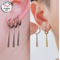 ASTM F136 Zoro Titanium Fine Dangle Earrings Unisex Water Drop Pendant Ear Piercing Jewelry Wholesale Ear Hoop Body Ear Stud