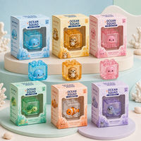 Lot de 6 blocs de construction modulaires empilables en forme d'animaux marins en cristal de sucre, jouets sensoriels anti-stress