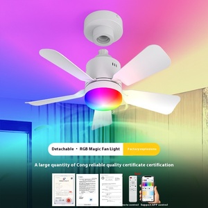 LED <b>Ceiling</b> Fan <b>Light</b> E27 with <b>Remote</b> <b>Control</b> Dimming 6-speed Adjustable Wind Speed Suitable for Living Room Study Home Use - Product Image 5