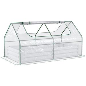 Jardinera Metálica para Exteriores Db de 6x3 Pies, Acero Galvanizado, con Cubierta de Invernadero Mini de PVC - Product Image 1