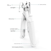 Coupe-ongles pour animaux de compagnie avec lumière LED et loupe, luminosité réglable, lame en acier inoxydable pour chats et chiens