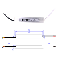 Alimentation électrique à tension constante pour miroir LED, 100-240 V CA vers 5 V, 12 V, 24 V CC, 40 W, 45 W, 30 x 20 mm, boîtier en aluminium