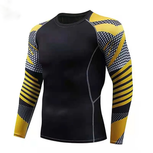 <b>Men</b> Long Sleeve <b>Compression</b> Training <b>Shirt</b> Breathable Rash Guard with Sun Protection & Custom Sublimation <b>Compression</b> Rash Guard - Product Image 1