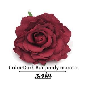 Têtes de fleurs artificielles en velours rouge faites à la main pour mariage, fête des mères, baby shower, décoration de gâteaux - Product Image 2