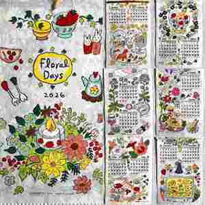 Calendario de Pared Rectangular 2026 con Ilustraciones Pintadas a Mano de Ballenas, Caballitos de Mar y Peces, Papel de Alta Calidad - Product Image 6