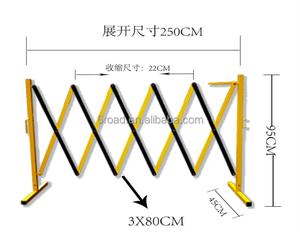Barriera stradale in acciaio retrattile per riparazione elettrica in lega di alluminio, barricata in acciaio pieghevole per blocchi stradali con ruote - Product Image 6