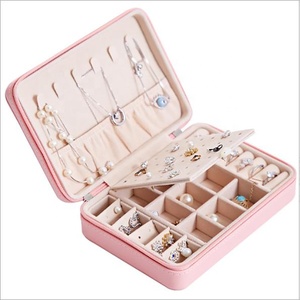 Ring Leather Box Leather Gift Ring Box Wholesale Earrings Jewel Organizer Storage Case Portable Jewellery Packaging Gift Boxes Travel Ring Leather Jewelry Box For Wome