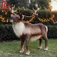 Renne animatronique de Noël personnalisé pour intérieur, modèle d'animal réaliste en mouvement, idéal pour centre commercial, parc à thème, événement festif, décoration hivernale