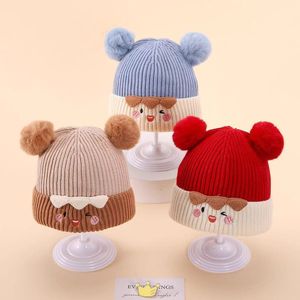 Automne et hiver bébé tricoté chapeau Double couche 1-3 ans chapeau pour enfants garçons et filles chapeau tricoté - Product Image 4