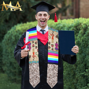 Tùy Chỉnh Satin Tên Trường In Tốt Nghiệp Lấy Trộm Đại Học GRAD Sash Đầy Màu Sắc Cờ Cờ Phong Cách Cột Cờ Khăn Choàng - Product Image 5