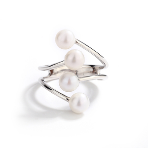 Bague en argent 925 originale KAMMY avec perle d'eau douce naturelle de 5 à 5,5 mm et zircon, bijoux fins - Product Image 4