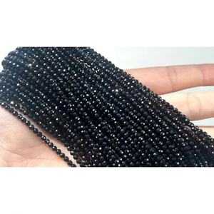 Incredible Amazing 4mm <strong>Black</strong> Agate Faceted Round Gemstone Loose <strong>Beads</strong> for High School Party - Product Image 1