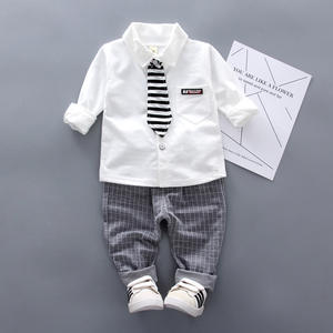 Vendita calda Set in due pezzi <span class=keywords><strong>per</strong></span> bambini 1-4 anni moda primavera abbigliamento bambino bambino bel camicia vestito da uomo vestito da bambino - Product Image 6