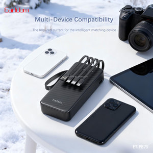 Batterie externe Earldom avec câbles de charge USB-C et iOS intégrés, affichage numérique LED pour iPhone 14 13 12 11, Samsung Galaxy - Product Image 3