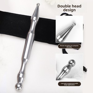 Bâton de massage en acier inoxydable pour points d'acupuncture, visage, yeux, tête, corps entier, méridiens, semelles des pieds, double tête, musical - Product Image 6