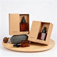 Flacon compte-gouttes en verre ambré rectangulaire carré de 30 ml, 50 ml, 100 ml, compte-gouttes noirs gratuits pour parfum, huile essentielle, emballage cosmétique