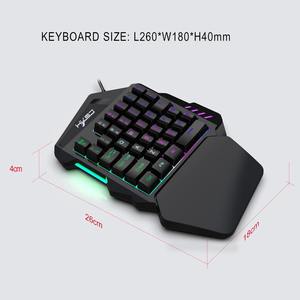 Hot Selling One-Handed Portable Mini Gaming Keyboard LED Backlight 4 Level Adjustable DPI Wired Keyboard <b>Mouse</b> Combo - Product Image 5