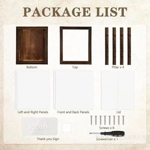 Wooden Square Storage <b>Box</b> Acrylic Lid <b>Wedding</b> Gift <b>Card</b> Holder Standing Type Jewelry <b>Box</b> - Product Image 1