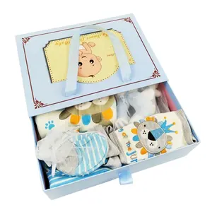 Wholesale custom high-end luxury cardboard newborn baby clothing gift box portable toy packaging box with sliding drwer