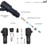 Prise allume-cigare de voiture Huanuo 10A 12V 24V avec interrupteur et fusible, type nu, pour GPS, lecteur MP3, pompe à air, chargeur mobile
