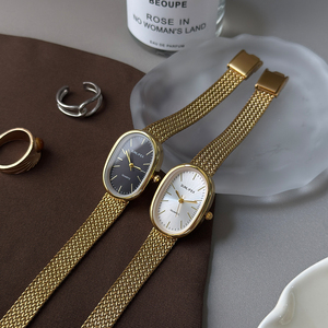 Montre ovale vintage, fabricant sur mesure, bracelet milanais minimaliste, montre à quartz pour un style business décontracté, fournisseur de montres personnalisées - Product Image 1