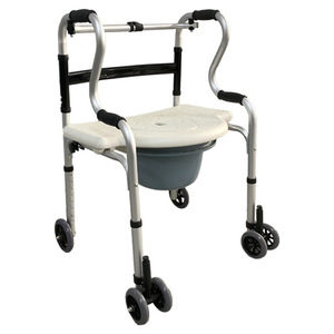 Rong Jun Aluminum Alloy <b>Walker</b> With 4 Wheels Waterproof Seat 90 Degree Flip For <b>Elderly</b> Mobility Assistance - Product Image 2