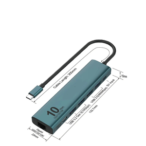 Fox 6-in-1 <strong>USB</strong> <strong>C</strong> <strong>Hub</strong> <strong>Power</strong> Expand Multi-function Dock Station Expansion Ethernet <strong>Hub</strong> with 10Gbps 5-Ports <strong>Hub</strong> - Product Image 4