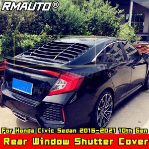 Car Side Rear <b>Window</b> Louver Shutter <b>Cover</b> Sport Style For Honda Civic Sedan 2016-2021 10th Gen Body Kit Car Accessories - Product Image 2