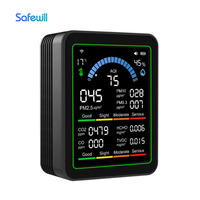 Détecteur Safewill 10 en 1 Tuya, température, humidité, AQI, PM2.5, PM10, PM0.3, CO2, HCHO, CO, TVOC, moniteur de qualité de l'air intérieur Wifi
