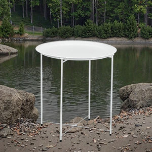 Table d'appoint moderne convertible en fer avec plateau amovible pour salon et chambre à coucher – Table basse économique - Product Image 2