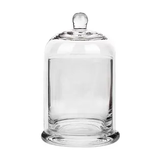 批发定制8盎司14盎司透明空豪华玻璃蜡烛罐和带盖和盒子的容器