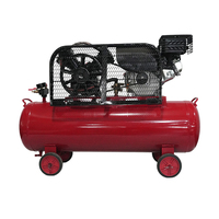 Compresseur d'air à essence 7HP 100L, compresseur portable industriel à entraînement par courroie pour la construction mobile et l'exploitation minière