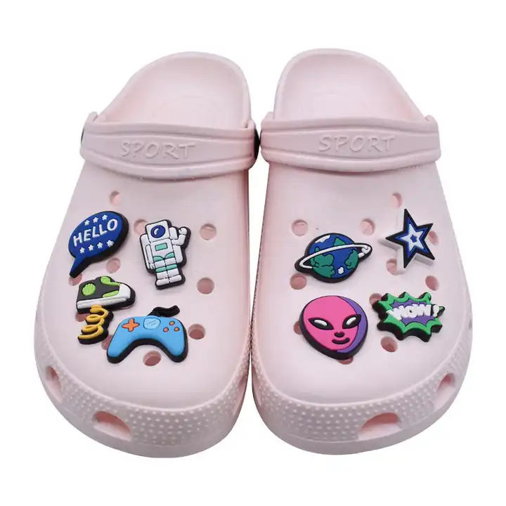 New Arrival Designer Moon And Stars Space Croc Shoe Charms For