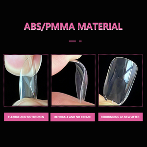 JIEYU PMMA/ABS Faux ongles français effilés transparents/naturels personnalisés pour salon de manucure DIY pour la maison DIY Salons de manucure - Product Image 5