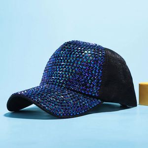 New Diamond Baseball Cap Curved Eaves Women Outdoor Mesh Trucker <b>Hat</b> with Rhinestones - Product Image 4