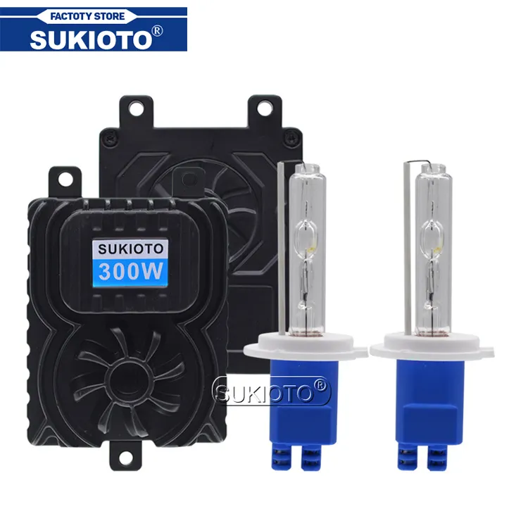 SUKIOTO — Kit xénon de Ballast 300W, ampoules de phares automobiles 4300K 5000K 6000K 8000K H1 H3 H11 HB3 HB4 D2H 300W, 12V, H7