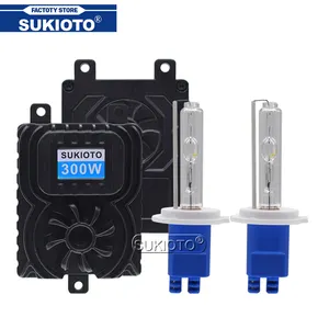 SUKIOTO 300W 밸러스트 크세논 키트 12V H7 HID 전구 4300K 5000K 6000K 8000K H1 H3 H11 HB3 HB3 D2H 300W 자동 전조등 전구