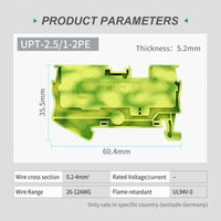 4mm² PE-Serie Steckklemmenblock Steckbare Erdungsverbindungsklemme UPT-2.5/1-2