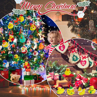 Canards en caoutchouc en vrac de noël pour bébé douches accessoires Mini lapin canards jouets de bain panier de noël farces faveur de fête