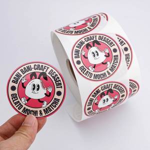 Étiquette personnalisée en rouleau pour crème glacée, résistante à la chaleur, imperméable, en BOPP, de qualité congélation, avec logo adhésif, pour emballage - Product Image 2