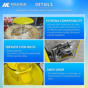 MAKMIK Vente directe d'usine Grandes capsules <span class=keywords><strong>de</strong></span> jouets en métal Pro <span class=keywords><strong>Distributeur</strong></span> <span class=keywords><strong>de</strong></span> gommes à mâcher Globe Gumball pour parc d'attractions - Product Image 4
