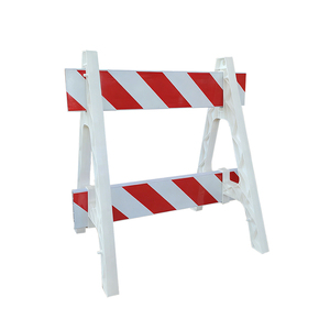 Barrera de Valla Reflectante Blanca, Placa de Advertencia de Plástico con Cinta Reflectante para Seguridad Vial y Advertencias de Carretera - Product Image 1