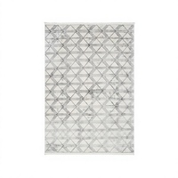 Tapis d'appoint Serenad gris clair en velours turc, lavable, moderne, tissé, en polyester et acrylique, antidérapant, style oriental, pour la maison, en PET