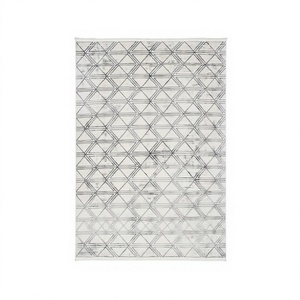 Alfombra Turca Turkua Home de Terciopelo Gris Claro, Lavable, 8mm, Vintage, Tejida, de Poliéster y Acrílico, Antideslizante, con Patrón Oriental, Personalizable - Product Image 1