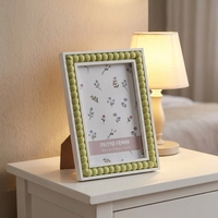 Cadre photo Daxin vintage français à motifs floraux, en MDF écologique et durable, pour présentation sur table, mariages, cafés et hôtels