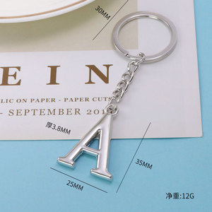 Colgante de equipaje del alfabeto inglés 26 letras mayúsculas y minúsculas números llavero pequeño regalo europeo y americano personalizado - Product Image 6