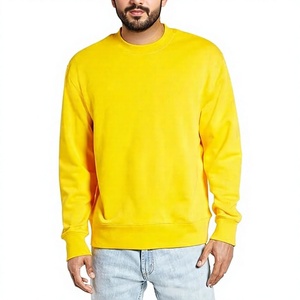 Mens Yellow Fleece Sweatshirt Winter Warm Pullover Cozy Fit Long Sleeve Soft Fabric Streetwear <b>Thermal</b> <b>Top</b> Casual Cold Weather - Product Image 1