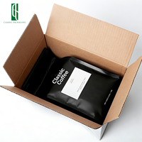 Sacs à café mats texturés de 1 lb, 2 lb, 5 lb avec valve et fermeture éclair, pochettes à fond plat grande capacité pour emballage de grains de café de 1 kg, 2 kg, 2,5 kg