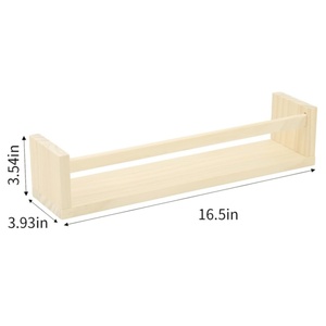 Mensola Multifunzione in Legno Massello da Parete, Scaffale per Soggiorno e Cucina, Espositore per Fumetti e Borse per Bambini - Product Image 6