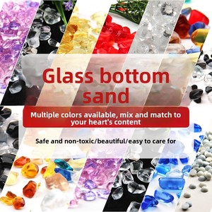 小さなカラフルな石の水槽造園用小物装飾品ガラス砂水槽石水槽小石ガラス砂底石 - Product Image 5